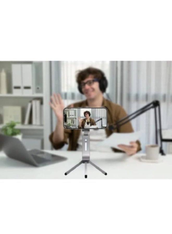 YOUFO Aluminum Alloy Multifunctional Magnetic Bracket - Adjustable Tripod Stand, 360° Rotation, Heavy Duty Mount for Desk, Vlogging, and Live Streaming - Image 3